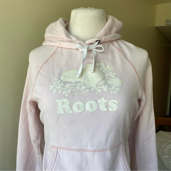 Roots Baby Pink Drawstring Hoodie with Logo - Picture 7 of 8